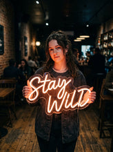Load image into Gallery viewer, Stay Wild Neon Sign, Wild Spirit Neon Sign, Adventure Quote Neon Sign
