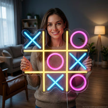 Load image into Gallery viewer, Tic Tac Toe Neon Sign, X O Game Neon Sign, Tic Tac Toe Grid Neon Sign Multicolor
