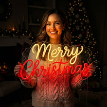 Load image into Gallery viewer, Merry Christmas Neon Sign, Xmas Holiday Neon Sign, Christmas Quote Neon Sign
