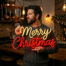 Load image into Gallery viewer, Merry Christmas Neon Sign, Xmas Holiday Neon Sign, Christmas Quote Neon Sign Multicolor
