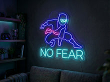 Load image into Gallery viewer, No fear neon sign, Ninja warrior neon sign, Shinobi neon sign, Martial arts neon sign
