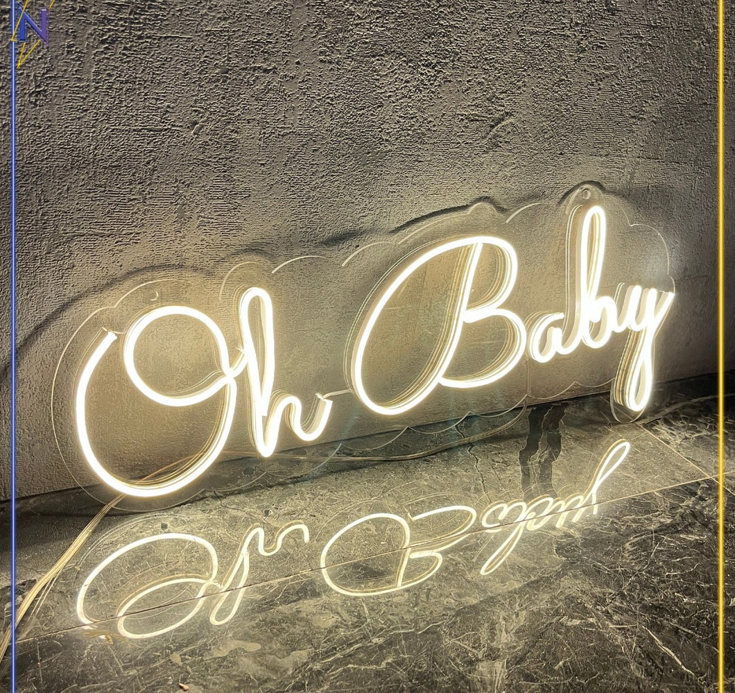 Oh Baby Neon Sign, Custom Wall Decor, Led Sign Personalized Gifts for Her, Bedroom Kids Room, Led Light Baby Shower Gifts, Birthday Present