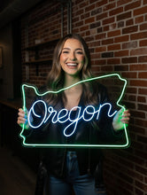 Load image into Gallery viewer, Oregon map Neon Sign – Coastal Glow LED Accent | Custom Neon Artwork For Modern Northwest Spaces
