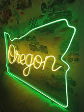 Load image into Gallery viewer, Oregon map Neon Sign – Coastal Glow LED Accent | Custom Neon Artwork For Modern Northwest Spaces
