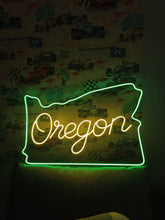 Load image into Gallery viewer, Oregon map Neon Sign – Coastal Glow LED Accent | Custom Neon Artwork For Modern Northwest Spaces
