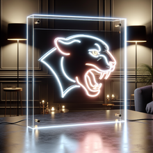 Load image into Gallery viewer, Panther Snarl Neon Sign, Angry feline neon sign, Growling wildcat neon sign Multicolor
