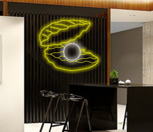 Load image into Gallery viewer, Pearl neon sign, Sea shell with pearl neon sign, SEA SHELL Neon Sign

