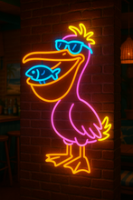 Load image into Gallery viewer, Pelican Silhouette neon sign, Shorebird Pelican neon sign, Marine Bird neon sign Multicolor
