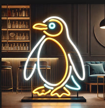 Load image into Gallery viewer, Tuxedo Penguin neon sign, Waddle Penguin neon sign, Icy Penguin neon sign
