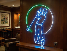 Load image into Gallery viewer, Golf Player Neon Sign, Golfer Swing Neon Sign, Country Club Neon Sign
