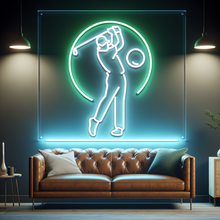 Load image into Gallery viewer, Golf Swing neon sign, Putter Motion neon sign, Links Golfer neon sign
