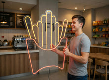 Load image into Gallery viewer, French fries neon sign, Fast food neon sign, Neon sign shaped like cup with fries, French fries LED sign, Neon light potato fries sign
