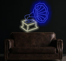 Load image into Gallery viewer, Patephone neon sign, gramophone neon sign, phonograph neon sign
