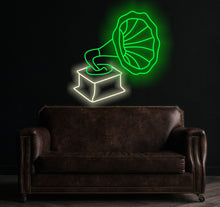 Load image into Gallery viewer, Patephone neon sign, gramophone neon sign, phonograph neon sign
