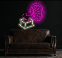 Load image into Gallery viewer, Patephone neon sign, gramophone neon sign, phonograph neon sign
