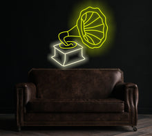 Load image into Gallery viewer, Patephone neon sign, gramophone neon sign, phonograph neon sign
