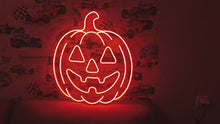 Load and play video in Gallery viewer, Pumpkin Neon Sign – Halloween Neon Light for Spooky Party, Jack O’Lantern Wall Decor, Orange Neon Lamp for Home or Bar
