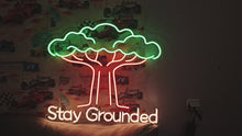 Load and play video in Gallery viewer, Stay Grounded neon sign, Oak tree neon sign, Roots and branches neon sign
