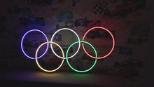 Load and play video in Gallery viewer, Sport neon sign, Olympic rings neon sign, olympic games neon sign
