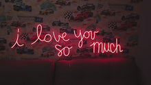 Load and play video in Gallery viewer, I love you so much neon sign mural ostin
