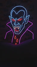 Load and play video in Gallery viewer, Vampire Fangs Neon Sign, Bloody Teeth Neon Sign, Gothic Horror Mouth Neon Sign
