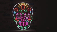 Load and play video in Gallery viewer, Dia De Muertos Neon Sign, Calavera Neon Sign, Sugar Skull Neon Sign
