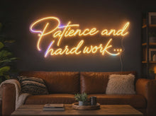 Load and play video in Gallery viewer, Patience and hard work neon sign, Hustle quote neon sign, Motivation neon sign
