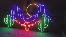 Load and play video in Gallery viewer, Western decor neon sign, bulls and western decor neon sign
