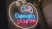 Load and play video in Gallery viewer, Neon sign game room with custom name, game controller neon sign, Neon Controller Sign Gamepad Led Light, Gaming Controller Neon Sign
