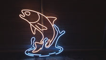 Load and play video in Gallery viewer, Salmon Fish Neon Sign, Fisherman&#39;s Delight LED Neon Sign, Fresh Catch LED Neon Sign, Salmon Wall Art LED Neon Sign, Seafood Lovers LED Neon Sign
