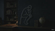 Load and play video in Gallery viewer, Thinker statue neon sign, Thinking man neon sign, Philosopher statue neon sign
