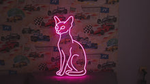 Load and play video in Gallery viewer, Sphynx Cat Neon Sign – Minimalist Egyptian Cat Wall Light – Modern Hairless Pet Decor – Glowing Feline Line Art for Cat Lovers
