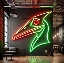 Load image into Gallery viewer, Pterosaur Head neon sign, Ancient Flyer neon sign, Dinosaur Era neon sign Multicolor
