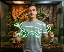 Load image into Gallery viewer, Monitor Lizard Neon Sign – Komodo Style Reptile Outline Fierce Scaled Hunter Glow
