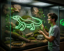 Load image into Gallery viewer, Monitor Lizard Neon Sign – Komodo Style Reptile Outline Fierce Scaled Hunter Glow
