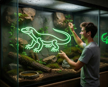 Load image into Gallery viewer, Monitor Lizard Neon Sign – Komodo Style Reptile Outline Fierce Scaled Hunter Glow
