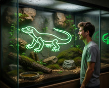 Load image into Gallery viewer, Monitor Lizard Neon Sign – Komodo Style Reptile Outline Fierce Scaled Hunter Glow
