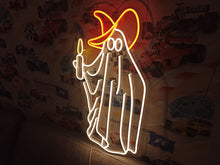 Load image into Gallery viewer, Halloween Ghost neon sign, Ghost Holding A Candle neon sign, Neon sign with Ghost for Halloween, Spooky Ghost neon light,Ghost LED neon sign
