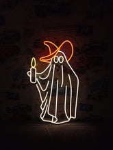 Load image into Gallery viewer, Halloween Ghost neon sign, Ghost Holding A Candle neon sign, Neon sign with Ghost for Halloween, Spooky Ghost neon light,Ghost LED neon sign
