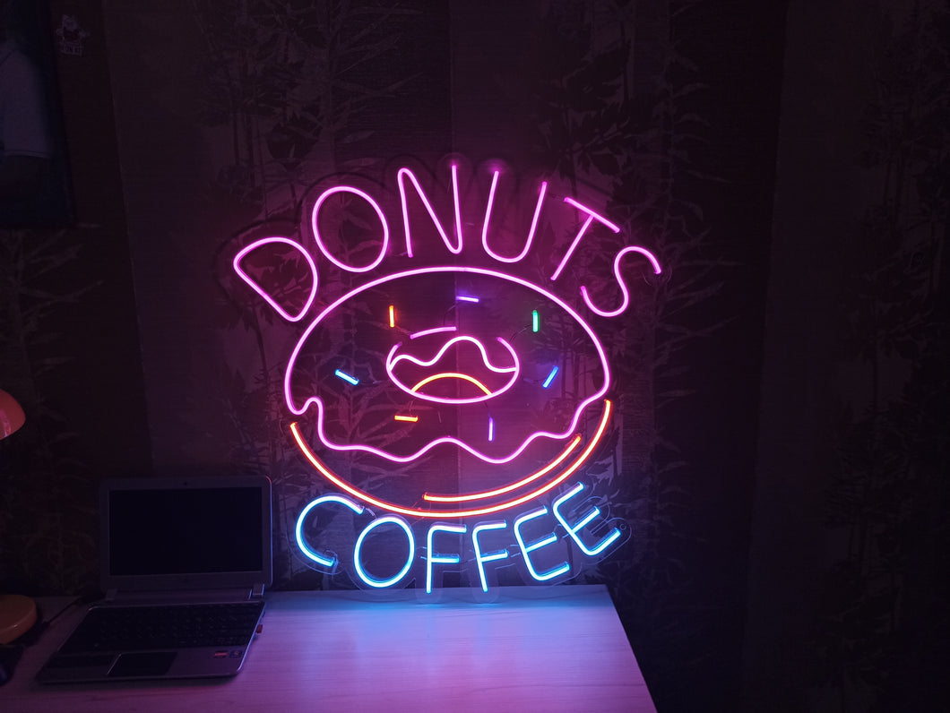 Donuts and coffee Neon Sign, Neon Light bar, restaurant Neon Signs, Personalized Wall Decor, Donuts and Coffee Decor, Home Decor Gifts