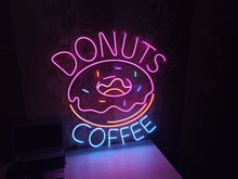 Load image into Gallery viewer, Donuts and coffee Neon Sign, Neon Light bar, restaurant Neon Signs, Personalized Wall Decor, Donuts and Coffee Decor, Home Decor Gifts
