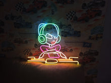Load image into Gallery viewer, Dj neon sign, music neon sign, live music neon sign, woman dj neon sign, gift for dj neon sign
