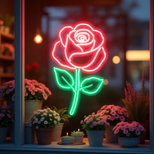 Load image into Gallery viewer, Beautiful Rose Neon Sign, Rose Blossom Neon Sign, Floral Neon Sign
