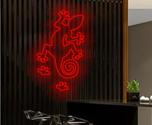 Load image into Gallery viewer, Salamander neon sign, lizard crawling on the wall neon sign, Reptile neon sign, Gecko neon sign, Iguana neon sign, Dragon neon sign
