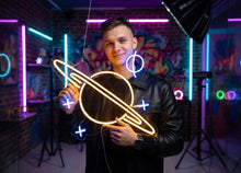 Load image into Gallery viewer, Planet saturn Neon Sign, Saturn Planet neon sign, Planet Galaxy Neon Signs, Space led neon sign, custom Saturn led decor, Space led neon
