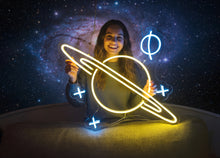 Load image into Gallery viewer, Planet saturn Neon Sign, Saturn Planet neon sign, Planet Galaxy Neon Signs, Space led neon sign, custom Saturn led decor, Space led neon
