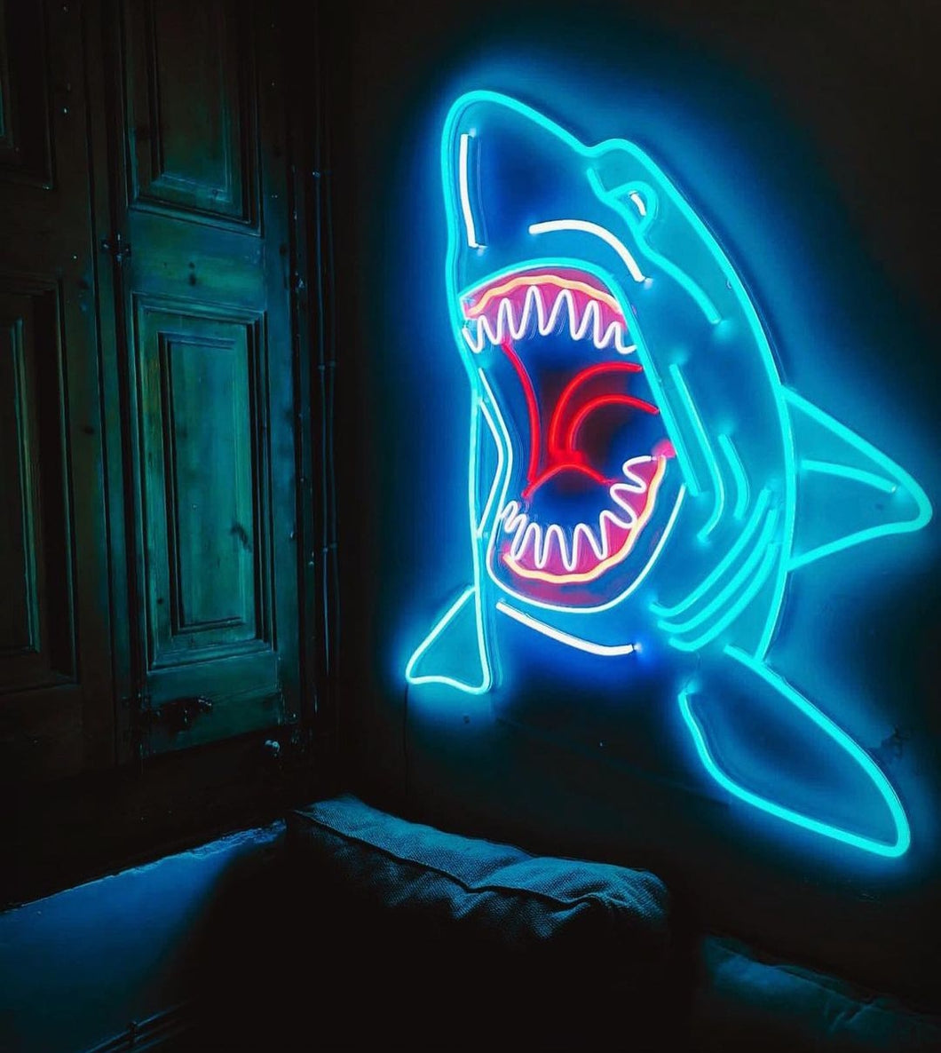 Shark Neon Sign, Sea and Ocean  Led Art Light