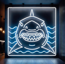 Load image into Gallery viewer, Angry Shark Neon Sign, Giant Shark Neon Sign, Sea Beast Neon Sign
