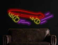 Load image into Gallery viewer, Skateboard neon sign, Neon sign for skate shop, Skateboard shop neon light, Custom skate neon sign, Neon light for skateboarding
