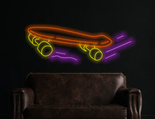 Load image into Gallery viewer, Skateboard neon sign, Neon sign for skate shop, Skateboard shop neon light, Custom skate neon sign, Neon light for skateboarding
